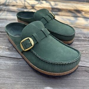 Birkenstock Buckley Suede Clog Loafer Green Nubuck Slip-On Women’s Size 39